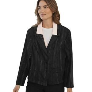 Blu Sage 10 Women's Blazer Black Pink Suit Coat Misses Size M Medium Jacket